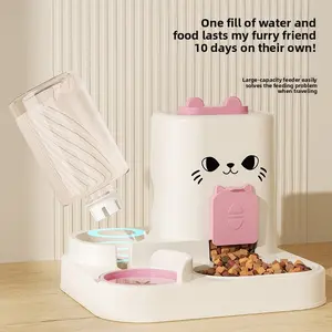 Automatic Pet Feeder and Waterer Combo, Dry Wet Food Separated Bowl, Cat Dog Automatic Feeding System, Food Feeders, Easy Clean Pet Supplies