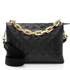 Pre-owned Louis Vuitton Lambskin Clutches & Wristlets Monogram Embossed Coussin MM Shoulder Bag