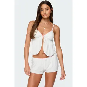 Linny Split Front Pointelle Top Linny Split Front Pointelle Top