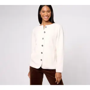 Susan Graver Weekend Knit Boucle Collarless Jacket