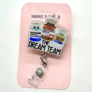 The Dream Team Retractable Badge Reel - Clip - Lanyard - Carabiner -  Anesthesia ID holder, r, ICU Nurse Gift, CRNA interchangeable topper