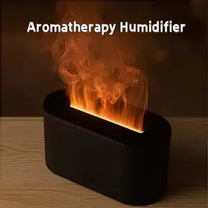 Summer Wins Humidifier Flavored Air Diffuser for Home Decor, 1 Count Simulation Flame Ultrasonic Air Humidifier for Fall, USB Powered Aromatherapy Diffuser,  Colorful Lighting Mini Humidifiers Diffusers, Air Freshener for Bedroom.Perfect Holiday Gift!