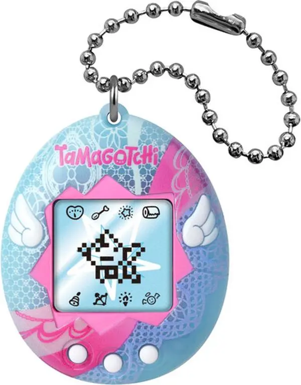 Original Tamagotchi Angel Lace (P3) Digital Handheld Games Device, Collectible Shell, Blister Pack, Three-Dimensional Wings, Shooting Star Mini Game