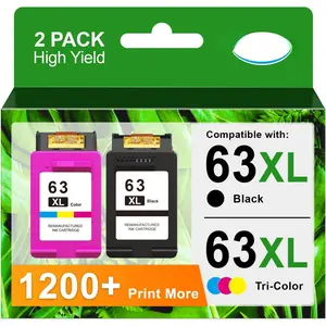 63 63XL Ink Cartridges Black and Color High Yield Replacement for  Ink 63 63XL Ink  Combo Pack for HP63 for  Envy 4520 4512 OfficeJet 3830 5255 5258 4650 4655 DeskJet 3630 1112 Printer 63