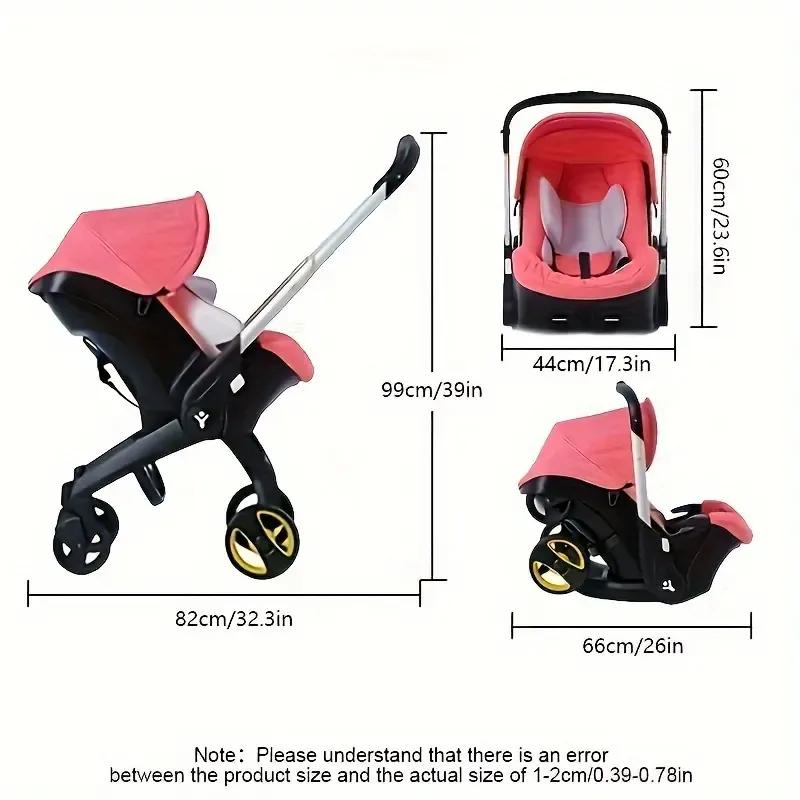 (No Have Base)Baby Stroller with a Bag,High Quality & Multi functional Newborn Stroller, 4 Wheel Travel stroller for , Foldable Infant Stroller without Latch Base Summervibes BRODARK Baby Convertible Reversible pram