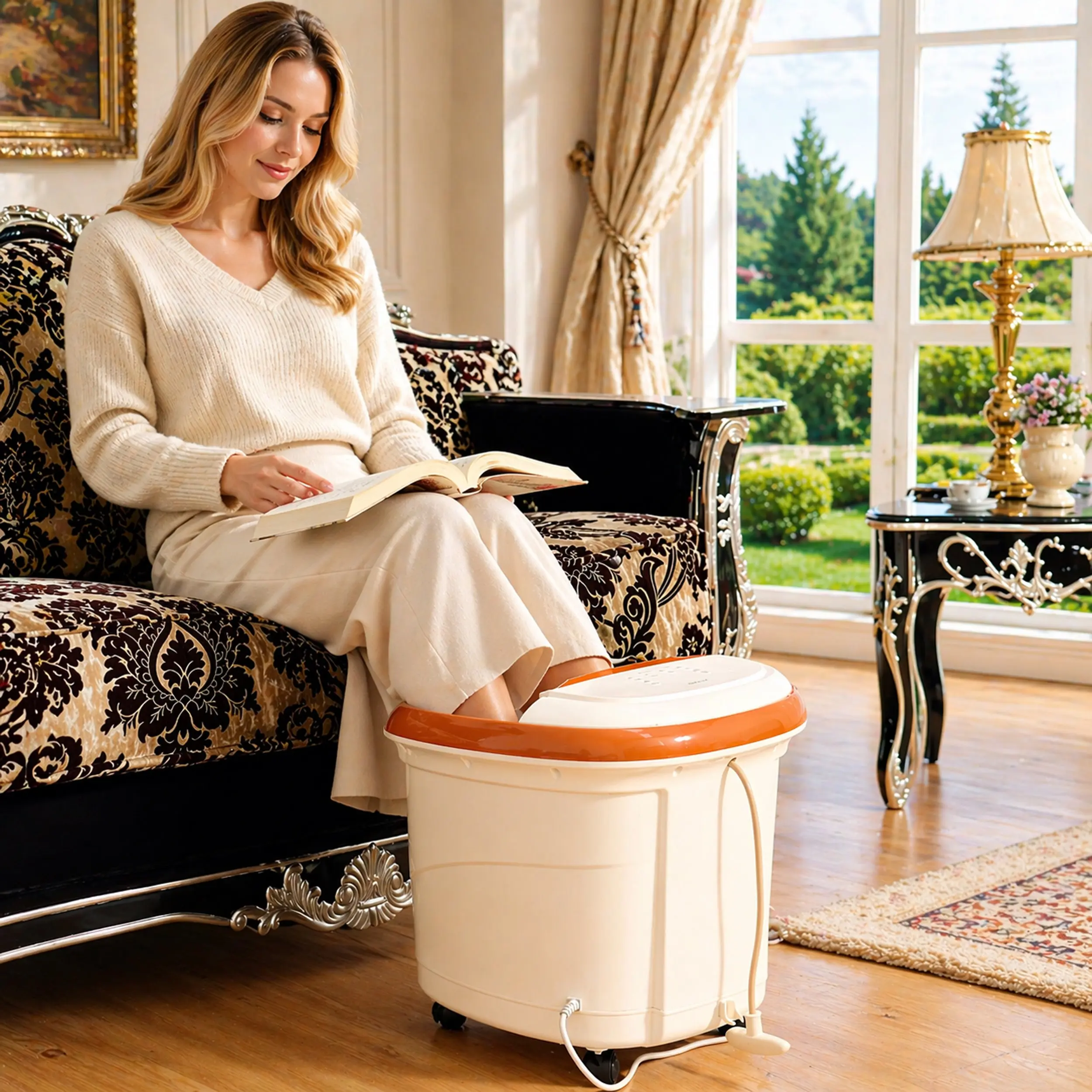 Carepeutic Touch Screen Water-Jet Foot and Leg SpaBath Massager, Brown/White
