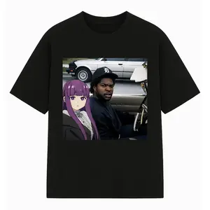 Frieren BJE Anime T-shirt & Sweatshirt, Fern And Cube Y2K Meme Graphic Tee, Vintage Oversized Unisex Streetwear, Manga Gifts for Him Her