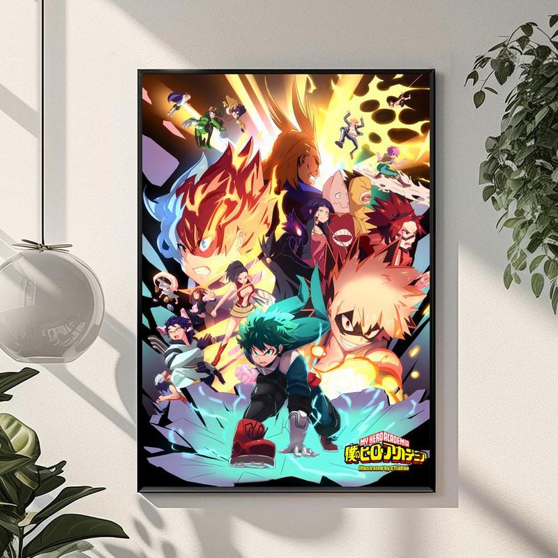 PIKPAKA Anime Midoriya Izuku My Hero Academia Cool Poster Self-Adhesive HD Wall Poster – Easy Stick & No-Residue Peel, Waterproof & Durable Art Print for Bedroom, Living Room, Dorm Decor, Perfect for Quick Makeovers and Aesthetic Room Transformation