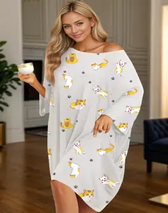 KFUBUO Plus Size Nightgowns for Women Oversized Sleep Shirts Bamboo Viscose Sleep Tee Short Sleeves Print Sleepwear With Pocket  Comfortable Cute Fits S-5XL Pajamas  Loungewear Soft Stretchy SpringStatements