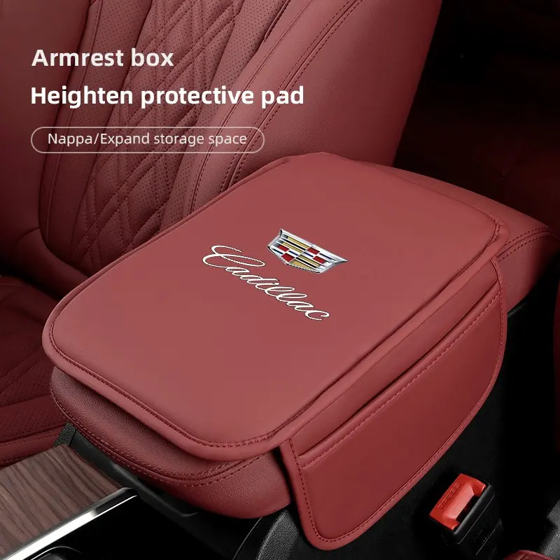 Car Armrest Mats Arm Rest Cushion Interior Accessories Car Accessory For Cadillac Escalade CTS ATS XTS CT4 CT5 XT5 XT4 XT6 CT6 Lyriq SRX ELR Celestiq EXT XLR
