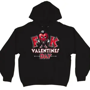 F Valentines Day Hoodie - Heavy Cotton Hoodie Casual Classic Menswear Sweatshirt