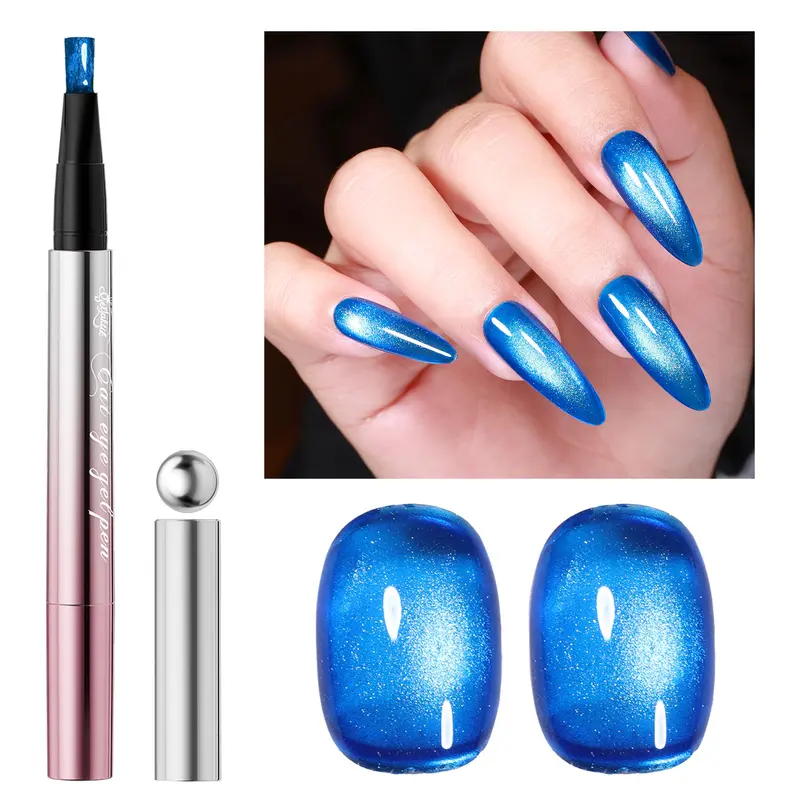 7-in-1 Cat Eye Gel Nail Art Pen, one-Step Magnetic Polish with Detachable Tip-Snapping Magnet, No Base/Top Coat Needed, Salon-Quality for Home,halloween nails