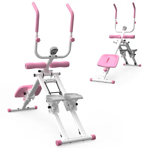 SAYGOGO 2-in-1 Foldable Stair Stepper & Ab Workout Machine, Compact Portable Aerobic Stepper, 300lbs Capacity Exercise Equipment for Home, Indoor Recreational Fitness Exercise Equipment