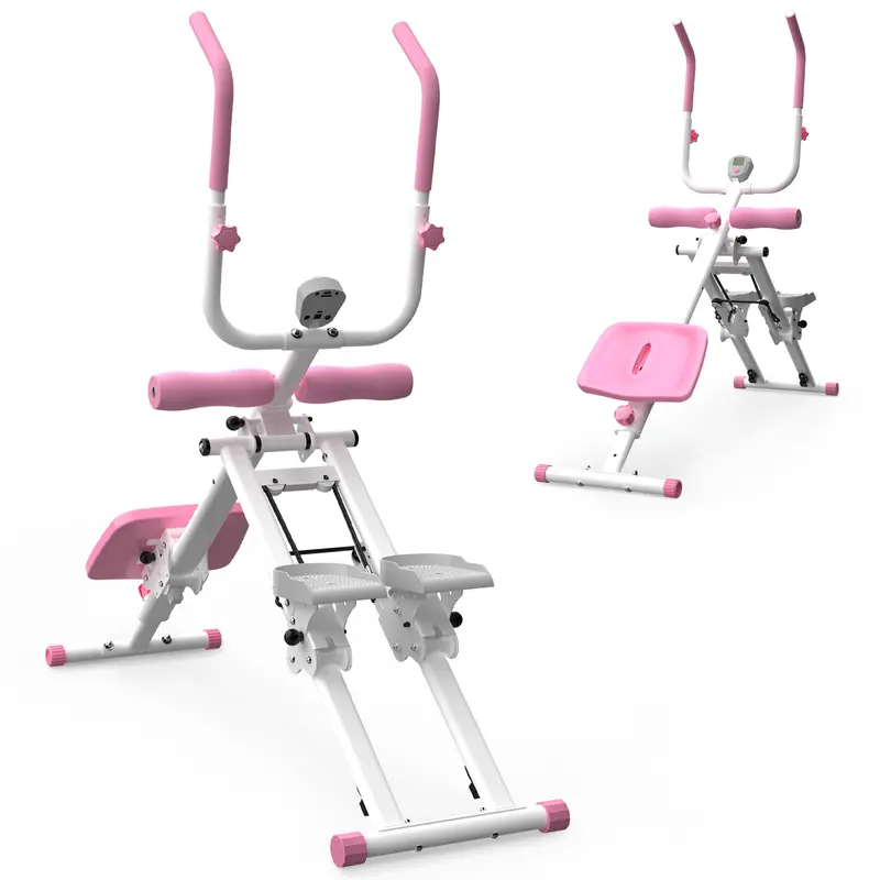 SAYGOGO 2-in-1 Foldable Stair Stepper & Ab Workout Machine, Compact Portable Aerobic Stepper, 300lbs Capacity Exercise Equipment for Home, Indoor Recreational Fitness Exercise Equipment
