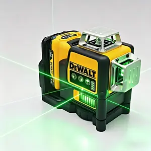 DeWalt DW089 3 x 360 Green Cross Line Laser Level, Green Beam, ±1/8 In @ 30 Ft Accuracy, Self‑Leveling, IP54, 165 Ft Range with Detector, For Layout, Tiling And Installation, Includes Battery & Case,men dad husband adult