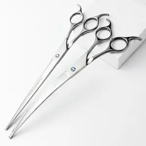 9 inches wingsbro Pet Grooming Scissors, Flat & Down Curved Grooming Tools for Dog and Cats