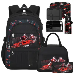 SIMILOVE Kids' Waterproof Lightweight 3-Piece Backpack Set - Boys' Elementary/Middle School Bookbag, Lunch Bag, Pencil Case (Party Gift Option)