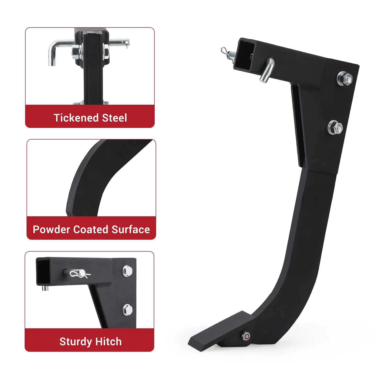 Garvee Heavy Duty 18'' Hitch Mounted Scarifier Shank for CAT 0/1 Tractor, ATV, UTV – 2 Replaceable Teeth, Fits 2'' Receiver – Ideal Subsoiler Trencher, Soil Preparation, Landscaping, Farming Attachment