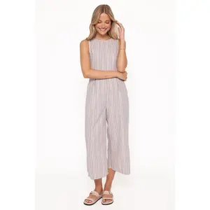 Ester Jumpsuit - Beige/White Stripe