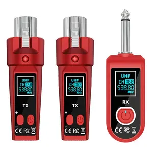 Wireless Microphone Converter ABS Wired Karaoke Mic Instrument Universal FM Transmitter Receiver UHF 538.80 MHz with LCD Display