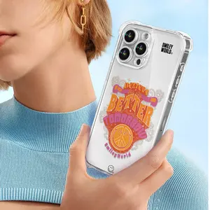 Tiktok Trendy Transparent Phone Case, Peace Symbol Design, Compatible Apple iPhone Series 15/16/17, Durable Protection Cover