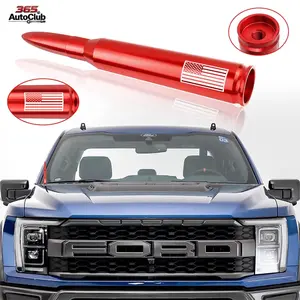 Car Bullet Antenna Replacement, Truck Exterior Decor Accessories, Compatible with Ford F150 RAM 1500 GMC Heavy Duty Pickup Trucks (New Upgraded Red US Flag Design)