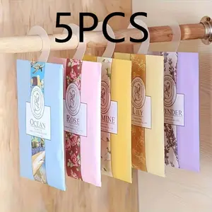 Portable Hanging Air Freshener Set, Home Fragrance Products 5 Pack Ocean Scented Scent Bags for Closet and Home Use, Suitable for Bedroom Bathroom Living Room