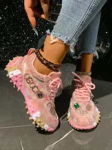 Fashion New Vintage Blue Agan Shoes for Women, Thick Sole Casual Sports Shoes, Versatile Dad Shoes, Comfortable and Stylish