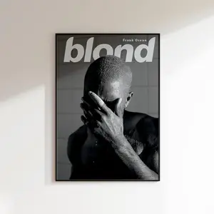 (No Frame) Frank Ocean Blond Album Poster  Iconic Black & White Wall Art Print for Music Artists Lovers Minimalist Bedroom, Living Room Decor