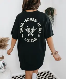 Sober Mom Hero Graphic Tee T-Shirt, shirt, mom, sobriety, life, recovery, aa, na