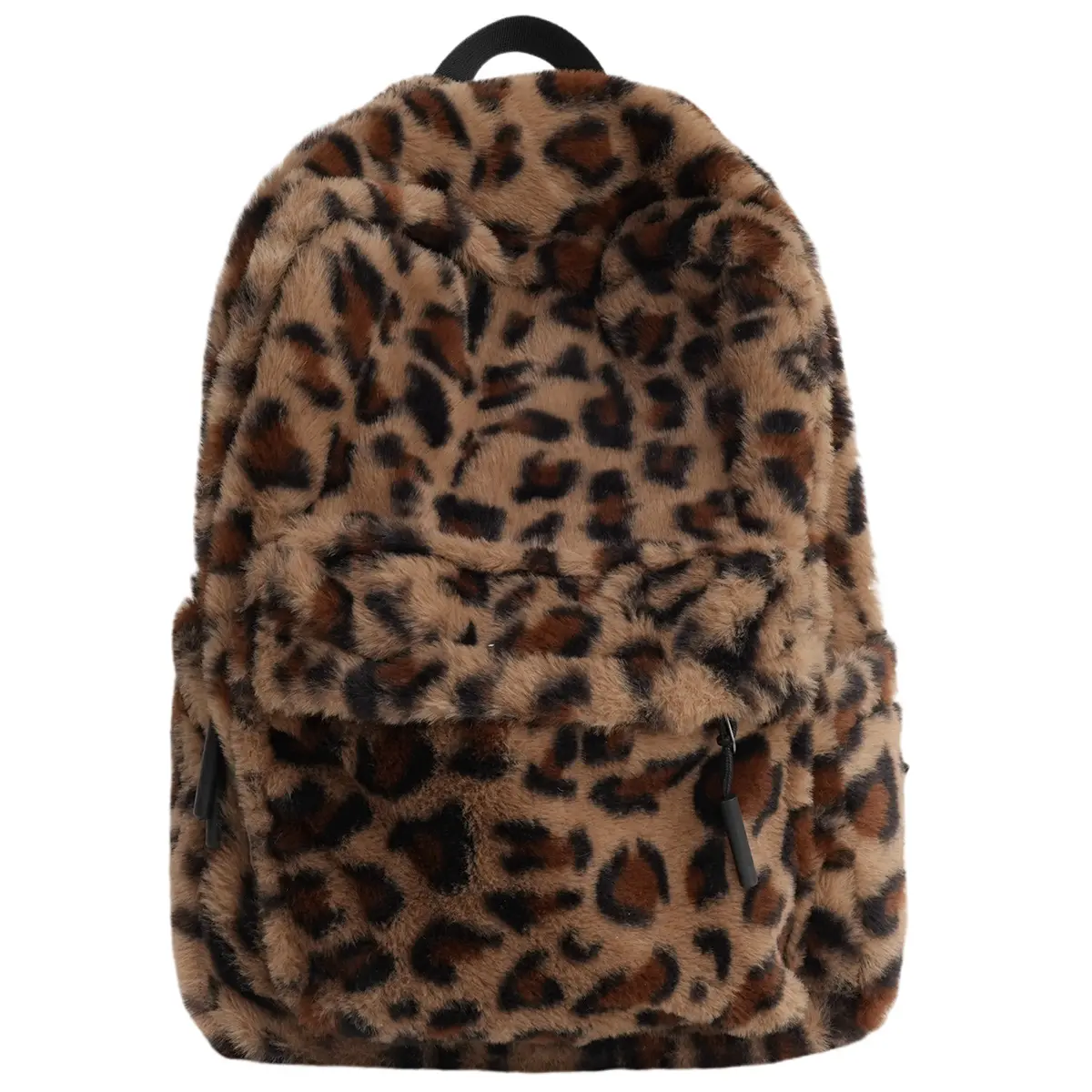 Y2K Faux Fur Backpack, Fluffy Leopard & Cow Print Fuzzy Daypack, Retro 90s Aesthetic Spacious Rucksack, Trendy Statement Casual Travel Backpack for Women