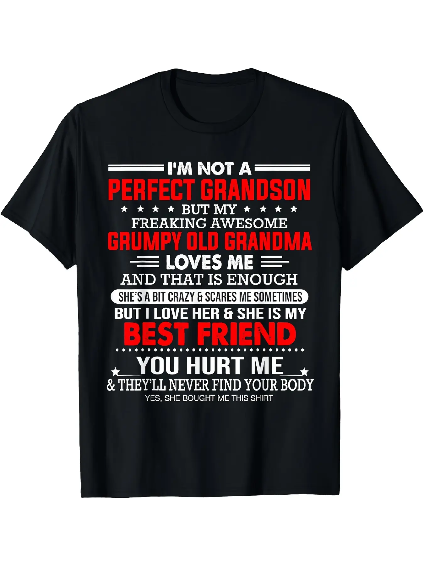 I'M Not a Perfect Grandson But My Freaking Awesome unisex soft cotton short sleeve t shirt, vintage graphic casual tee for men women teens, perfect birthday holiday gift for camping travel gym daily street  wear