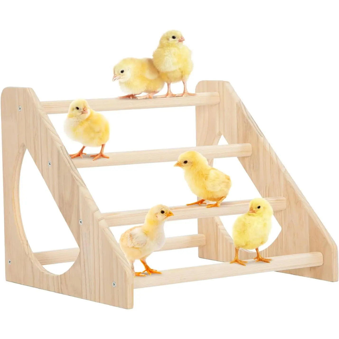 Sturdy Wooden Poultry Perch Toy - Solid Anti-Rotation Design, Easy to Assemble & Clean, Outdoor-Indoor Fun Play Toy for Chicks, Universal Poultry Farm Animal Supplies