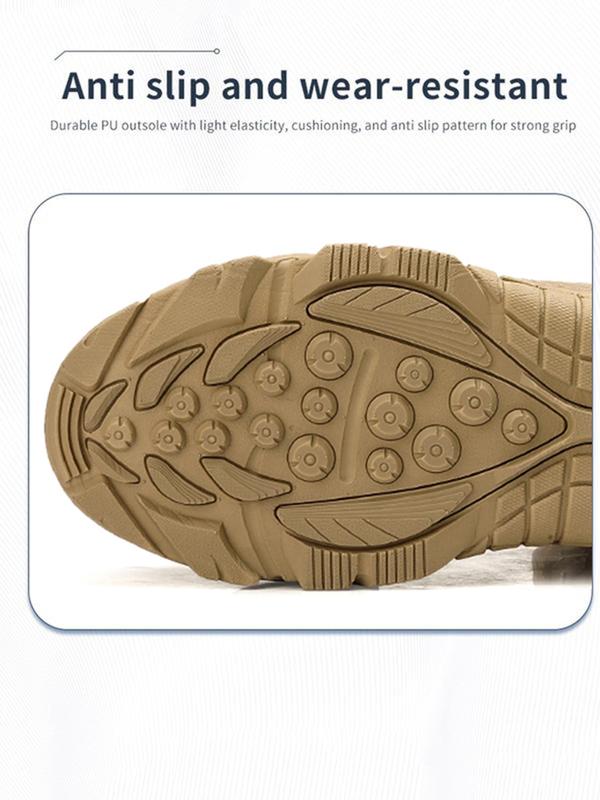 Men's Letter Pattern Steel Toe Boots, Casual Breathable Comfortable Non-slip Work Boots, Fashionable Safety Industrial & Construction Boots, Boy