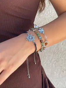 Women's Elegant Butterfly & Mushroom Design Beaded Bracelets, Fashion Colorful Charm Stackable Bracelets, Trendy All-match & Exquisite Jewelry for Birthday Gift, Summer Dainty Jewelry, Trendy Jewellery Accessories, Boho Style Jewelry, Beaded Bracelet Set