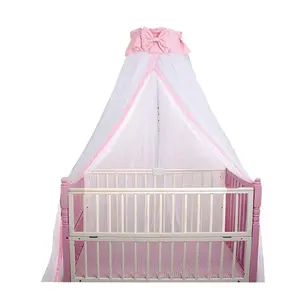 Breathable Crib Netting Bed Curtains Canopy for Kids Pink Mosquito Net Bedroom Decor