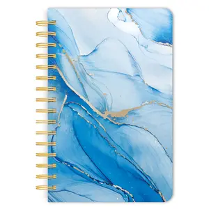 Crackled Blush | 5.25 x 8.25 Inch Compact Wire Journal | Non-Dated | Foil Stamped Cover | BrownTrout | Planning Stationery Diary