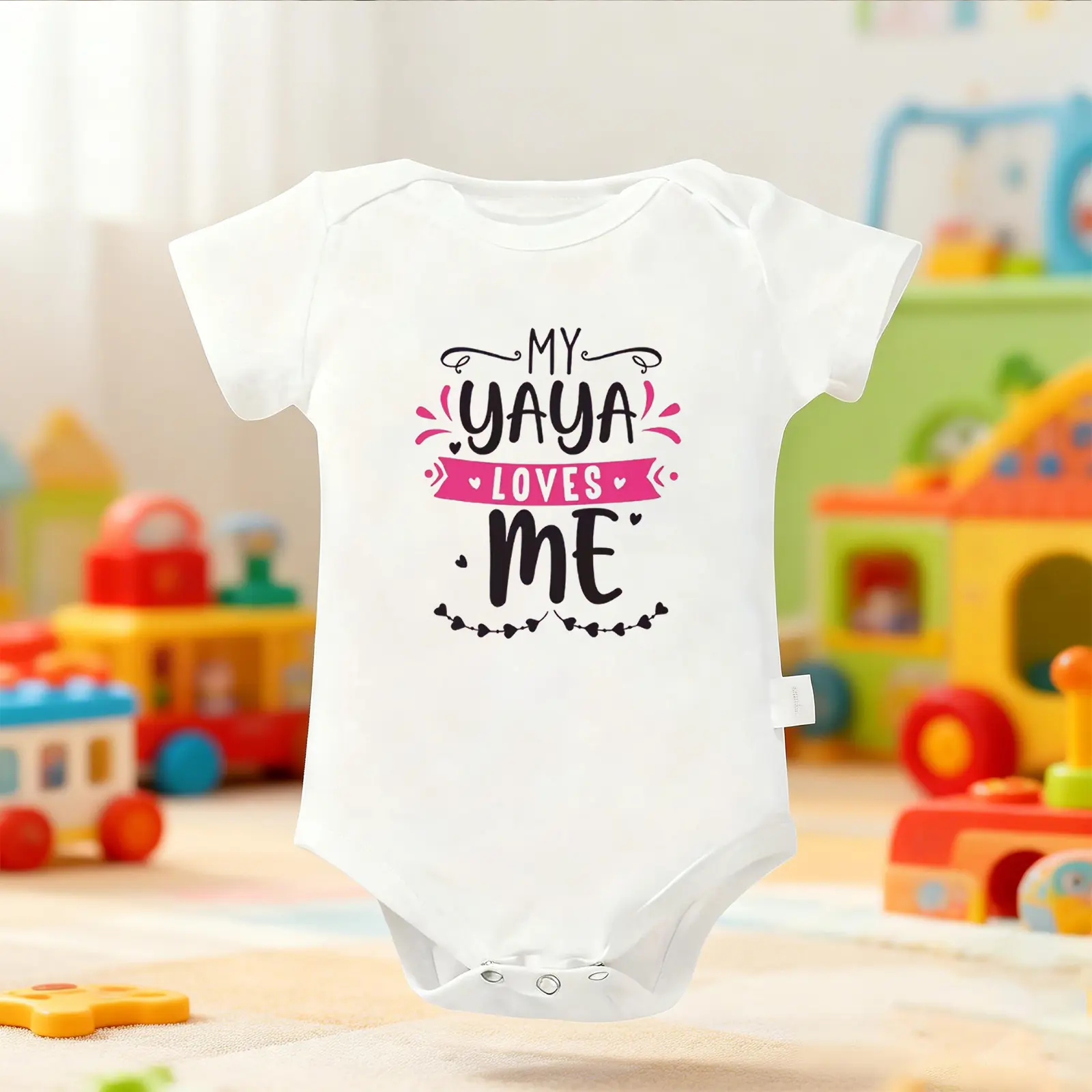 2026 Newborn Baby Bodysuit, my yaya loves me Baby Bodysuit, Funny Infant Newborn Clothes 100% Cotton Jumpsuits Baby Boys Girls Casual Rompers Baby Gift Baby Short Sleeves Onesie Clothes Letter Pattern Baby Outfit for Outdoor Indoor