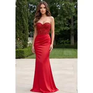 Jovani -43589 Strapless Beaded Sweetheart Sheath Gown