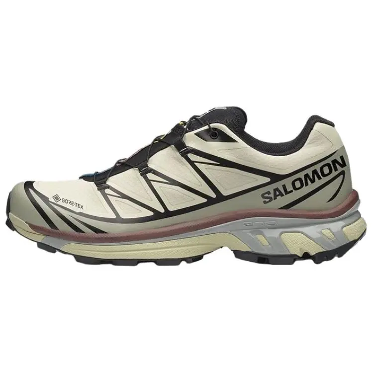 Salomon XT-6 GORE-TEX Waterproof Trail Shoe, XT-6 Model Outdoor Running Sneaker - 'Aspargus Green Tea Chocolate', Cushion, 7 Us, 8.5 Us, Trail Runs, Lace-Up, Water Resistant, U.s., Us M 7.5, Unisex, No