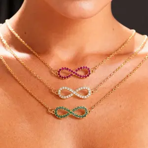 Women’s 18K Gold-Plated Infinity Necklace with Cubic Zirconia Pendant, Elegant Jewelry for Daily Wear & Special Occasions