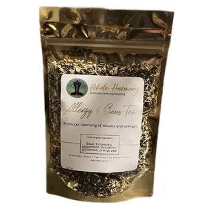 Whole Harmony Allergy and Sinus Tea - Promotes Cleansing of Sinuses and Allergies with Elder, Echinacea, Peppermint, Dandelion, Goldenseal, Orange Peel