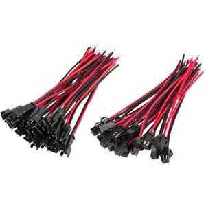 20Pairs JST SM 2Pin Plug Male to Female EL Wire  Connector Adapter for 3528 5050 LED Light Strip(JST SM Connector 2 Pin)