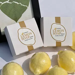 Lemon Handmade Soap, 3 Pieces — Gentle Blackhead Remover, Facial Acne Cleanser, Face Cream, Lemon Soap for Facial Skincare, Radiant Glow, Comfortable