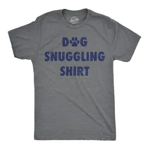 Mens Funny T Shirts Dog Snuggling Shrit Sarcastic Puppy Lovers Graphic Tee for Men Mens Funny T Shirts Cool Vintage Fashion T-Shirt Gift Classic Menswear Sarcastic Apparel for Men Funny Dog Short Sleeve Novelty Dark Grey