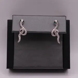 Sterling Silver Earrings - CZ Snakes