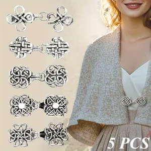 5PCS Vintage Dress Clips, Cardigan Clips, And Waist Cinchers - Sweater Shawl Clips, Elastic Clothing Clips, Open-Front Shirt Clips, Women'S Waist Clips, Suitable for Both Women'S And Men'S Clothing