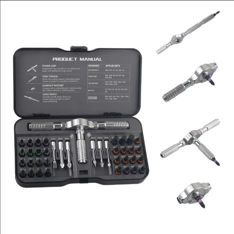 40 in 1 Ratchet Screwdriver Set, Precision Repair Tool Kit with DIY Rotating Handle, Multifunctional Screwdriver Set for Home Appliance, Bicycle Repair