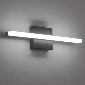 LED Bathroom Vanity Light Bar 16 Inch 9W Black IP44 Bathroom Light Fixtures Over Mirror Modern Bath Wall Lighting Fixture Sconce Indoor Cool White 6000K
