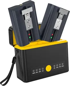 2-Pack Replacement 7200mAh Rechargeable NiMH Batteries with Charger Station, Compatible with Ring Video Doorbell 2/3/3 Plus/4, Spotlight Cam, Stick Up Cam & Peephole Indoor Cam